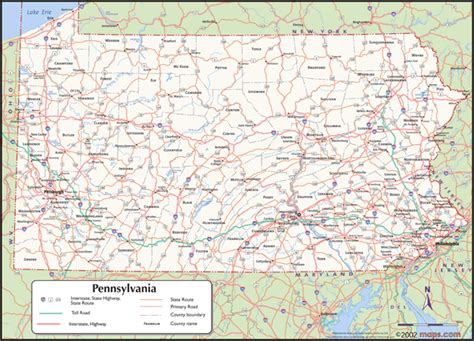 pennsylvania wall map  counties  mapscom mapsales
