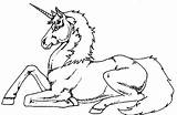 Unicorn Pages Lying Down Coloring sketch template