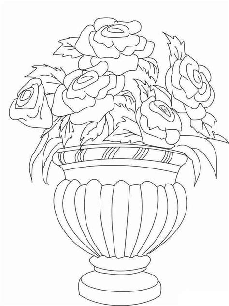beautiful flower flower vase coloring pages meandastranger