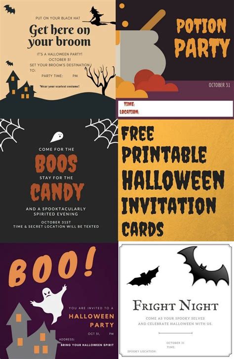 printable halloween invitation cards halloween invitations