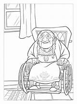 Coco Grandma Coloring Pages Printable Kids Color sketch template