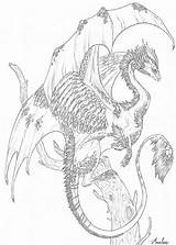 Dragon Coloring Mystical Drawings 54kb sketch template