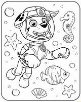 Patrol Paw Pages Marshall Coloring Underwater Color Online Printable sketch template