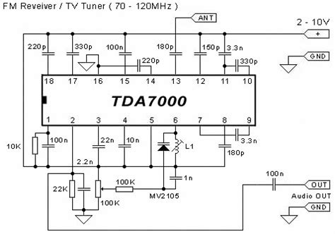 ic fm radio receiver based  tda microcontroller project circuit