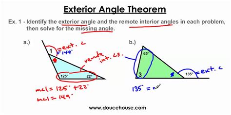 exterior angle theorem youtube
