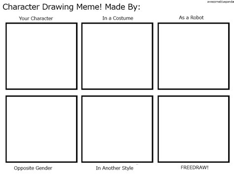 Character Drawing Meme Free To Use By Awesomebluepanda