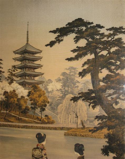 old japanese textile of lake landscape scene from dynastycollections on