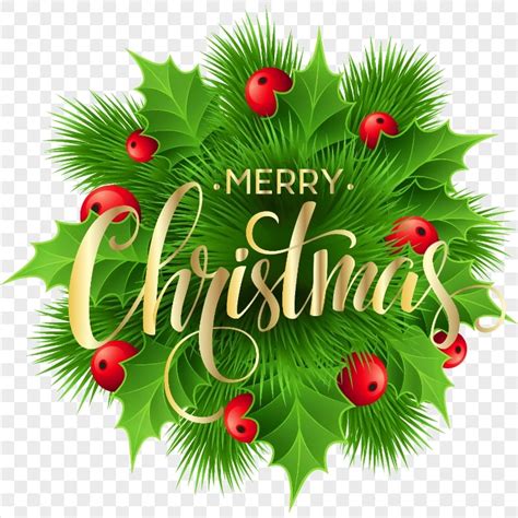 hd merry christmas text  leaves decoration logo png citypng