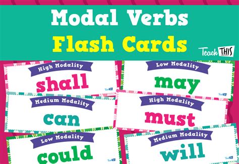 modal verbs flashcards grammar pinterest english lessons