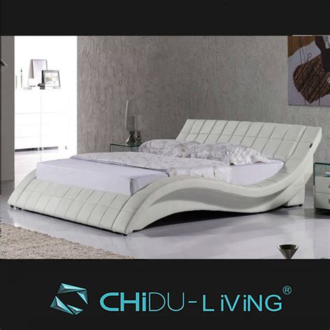 2014 latest design sex bed wave shape double leather bed buy sex bed