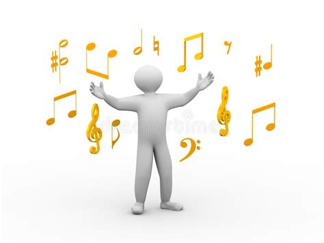 3d Singing Person With Musical Notes Stock Illustration