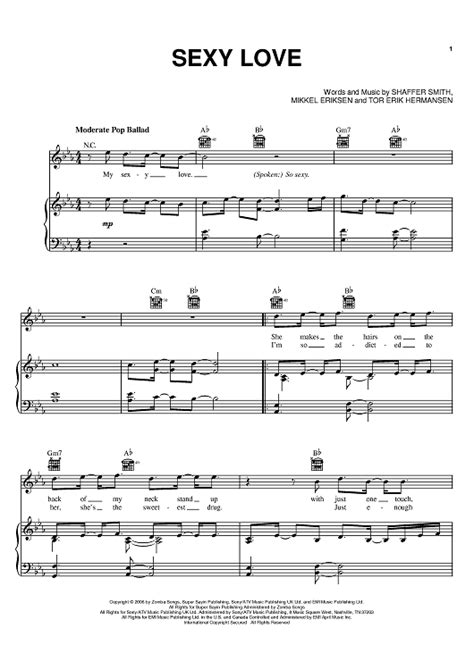 sexy love sheet music by ne yo for piano vocal chords