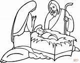 Coloring Jesus Joseph Maria Pages Near Little Printable Drawing sketch template