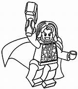 Thor Coloring Pages Lego Marvel Print sketch template