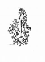 Guitars sketch template