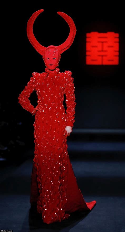 hu shegang s chinese fashion week show saw models clutching demonic