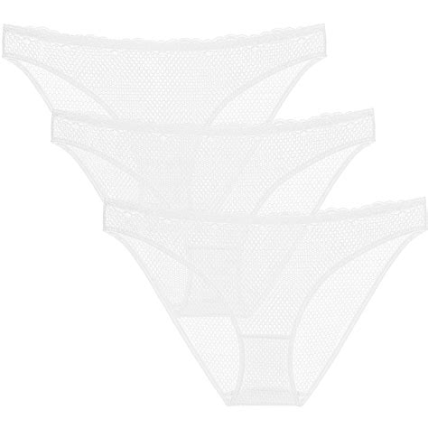 Wingslove Womens 3 Pack Bikini Panties See Through Hipster Underwear