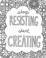 Resisting Empieza Resistir Crear Mindset Swear Creativity Kind sketch template