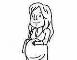 Colorare Incinta Embarazada Disegni Embarazadas Incinte Madres Familia Pregnancy Dona Mamá sketch template