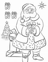 Santa Coloring Old Fashioned Printable Claus Christmas sketch template