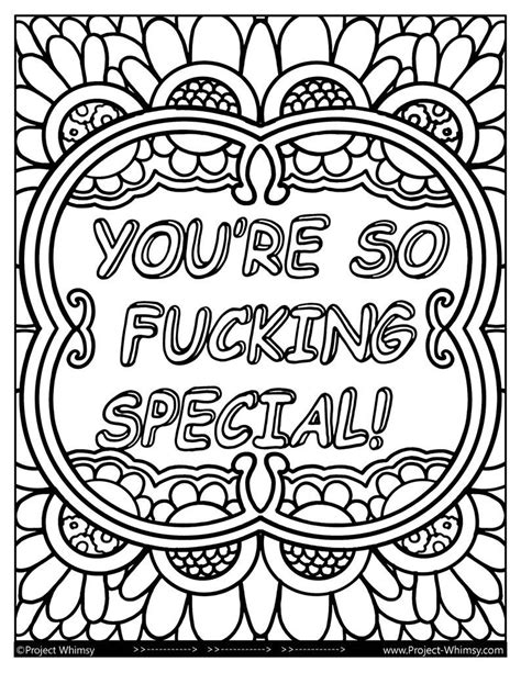 youre  fcking special adult coloring page instant etsy  adult