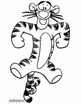 Tigger Coloring Pages Bouncing Disney sketch template