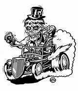 Zombie Cartoon Rat Rod Fink Car Drawings Cars Hot Coloring Pages Drawing Roth Ed Cool Rods Monster Style Hotrod Tattoo sketch template