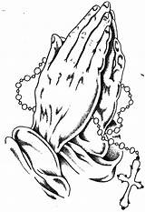 Praying Hands Coloring Pages Drawing Rosary Color Hand Printable Print Easy Line Prayer Tattoo Clipart Sketch Bible Template Kids Step sketch template