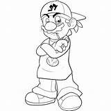 Mario Coloring Cartoon Pages Characters Drawing Graffiti Easy Choose Board Drawings Draw sketch template