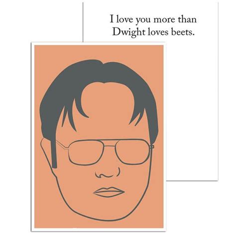 Dwight Schrute Card Dwight Loves Beets Valentine S Day Etsy The