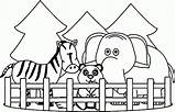Zoo Coloring Animals Pages Kids sketch template