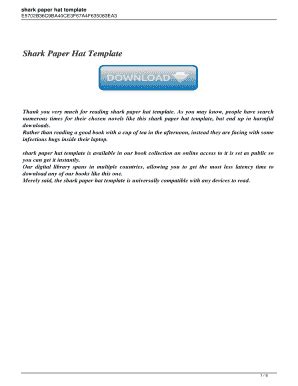 fillable  shark paper hat template shark paper hat template fax