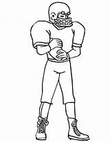 Football Player Coloring Pages Kids Nfl Players Printable Sports Drawing Clipart Sheets Standing Rugby People Cutouts Boys Print Outline Cartoon sketch template