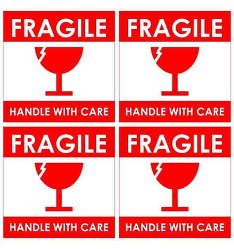 printable sticker  sized  sticker  fragile handle  care