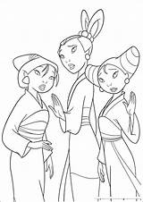 Mulan Coloring Pages Disney sketch template