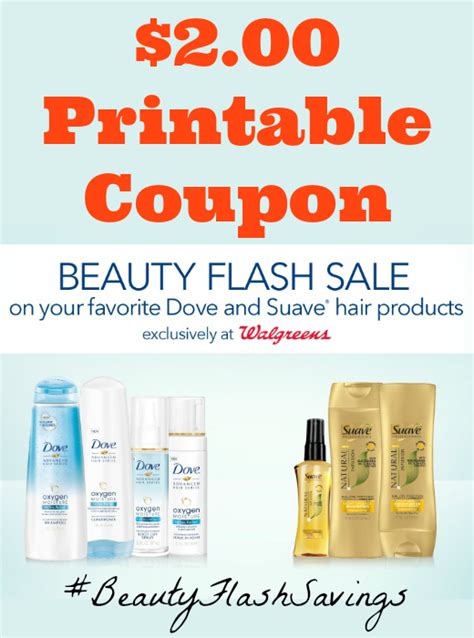 printable coupon  dove  suave hair products  walgreens