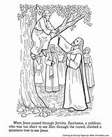 Zacchaeus Coloring Jesus Pages Bible Tree Printables Printable Teaches Kids Color Craft Beatitudes Zaccheus School Clipart Sunday Climbs Crafts Story sketch template