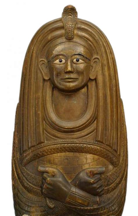 egyptian carved sarcophagus figure