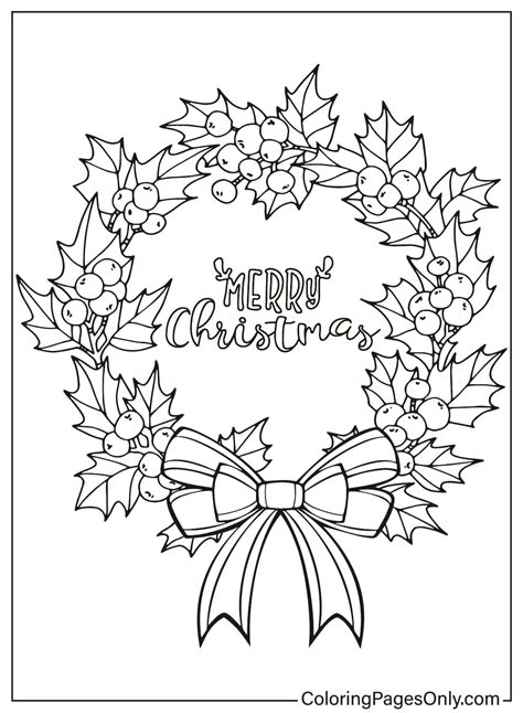 christmas holly coloring page  printable  printable coloring