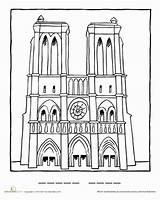 Coloring Cathédrale Frankreich Ausmalen Chocobo sketch template