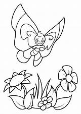 Schmetterling Bloemen Kleurplaat Farfalla Fiori Ausmalbilder Vlinder Malvorlage Boven Sopra Stampare Kleurplaten sketch template
