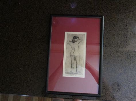 Clyde Singer Signed Standing Nude 8 Framed And Matted