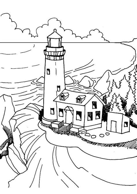 coloring page lighthouse img