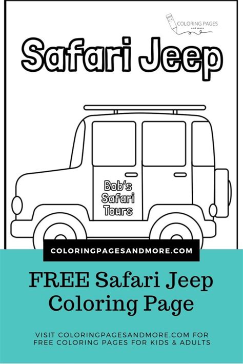 safari jeep coloring page coloring pages