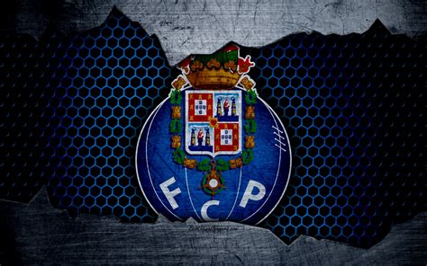 fc porto  logo primeira liga futebol clube de futebol portugal grunge textura de metal