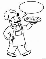 Cuisinier Pizzaiolo Chef sketch template