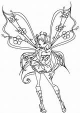 Winx Colorear Flora Fee Enchantix Kolorowanki Kolorowanka Wydruku Dziewczyn Klub Malowanki sketch template