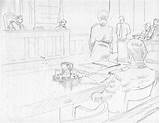 Courtroom sketch template