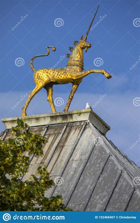 golden unicorn  bristol city hall editorial photography image  attractions county