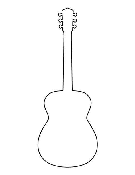 acoustic guitar pattern   printable outline  crafts creating